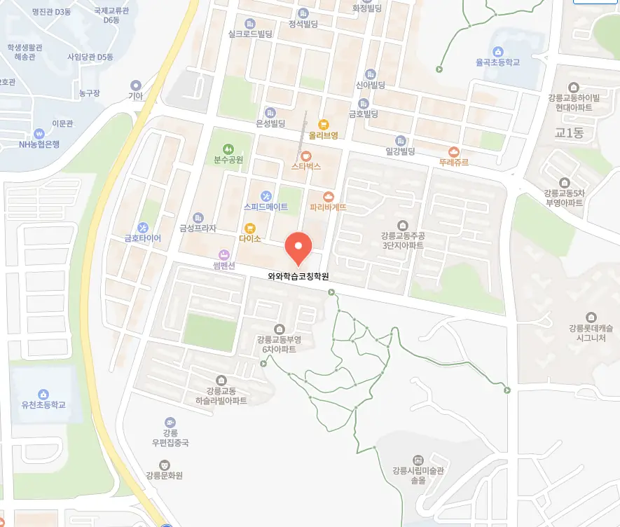강릉교동 교습소 학원 위치